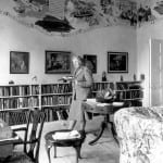 Agatha Christie inside the library at Greenway House.